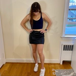 Zara Black Leather Skirt